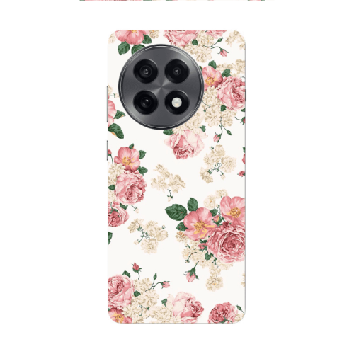 Oneplus 13 R Pink Flowers 2 Transparent Silicone TPU Θήκη